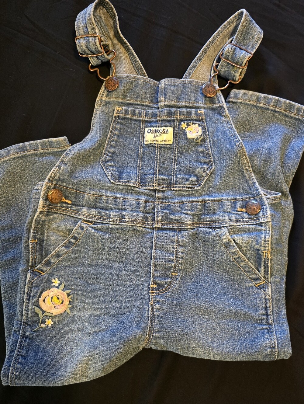 Overalls Oshkosh Full Length Floral Accents Toddler Girl 2T